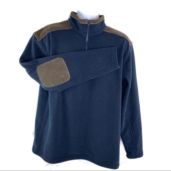 Red Head Navy Quarter Zip with Corduroy Trim LG - Picture 1 of 9